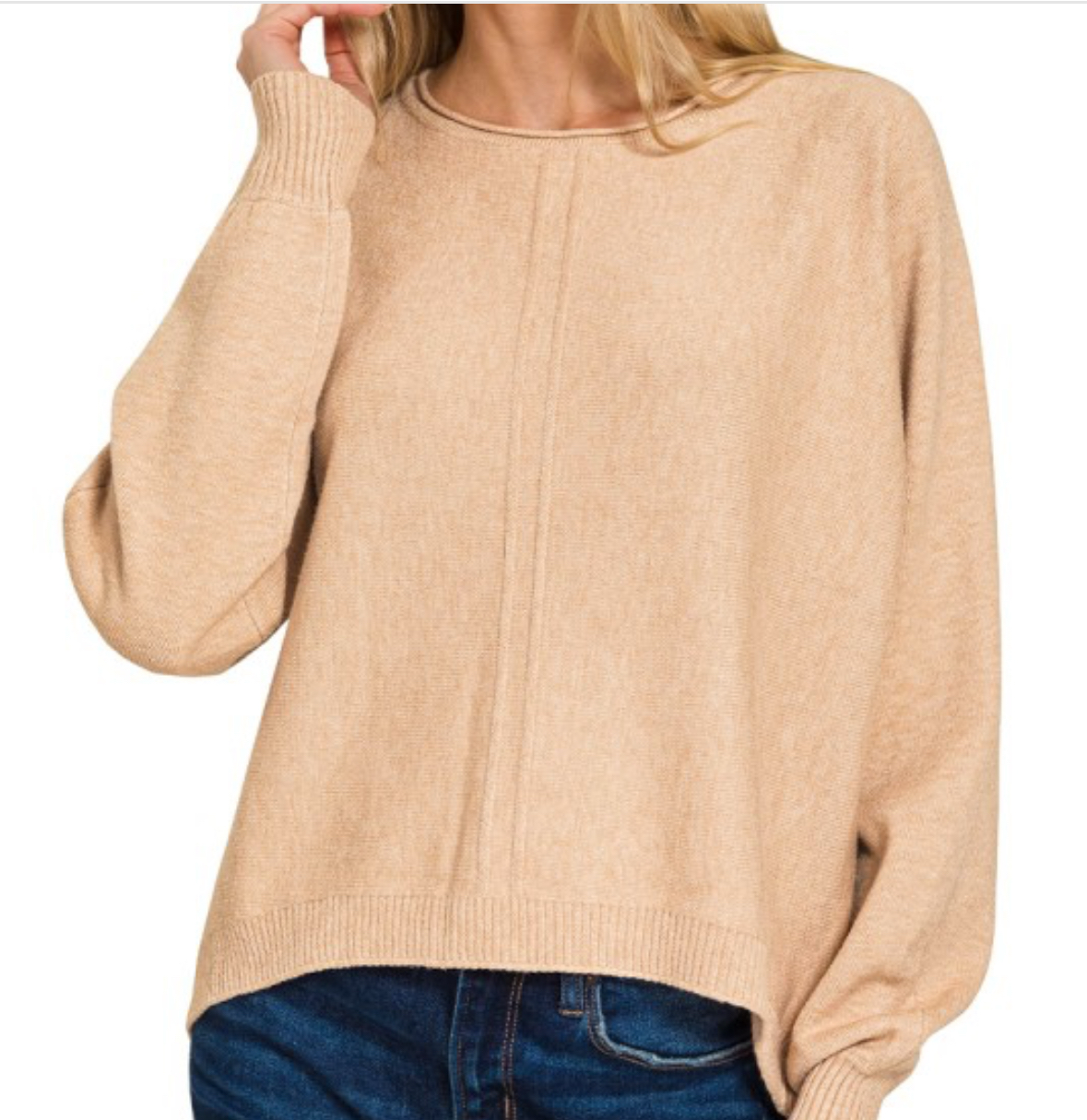 Round Neck Front Seam Sweater♥️🌻🌵-ZENANA-Stuffology - Where Vintage Meets Modern, A Boutique for Real Women in Crosbyton, TX