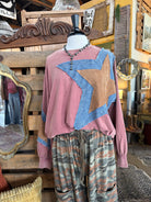 Long Sleeve Star Patch Front Top-Top-Easel-Stuffology - Where Vintage Meets Modern, A Boutique for Real Women in Crosbyton, TX