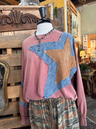 Long Sleeve Star Patch Front Top-Top-Easel-Stuffology - Where Vintage Meets Modern, A Boutique for Real Women in Crosbyton, TX