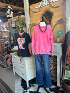 FRENCH TERRY ACID WASH PULLOVER /STUFFOLOGY BOUTIQUE-SWEATSHIRT-Stuffology Boutique-Stuffology - Where Vintage Meets Modern, A Boutique for Real Women in Crosbyton, TX