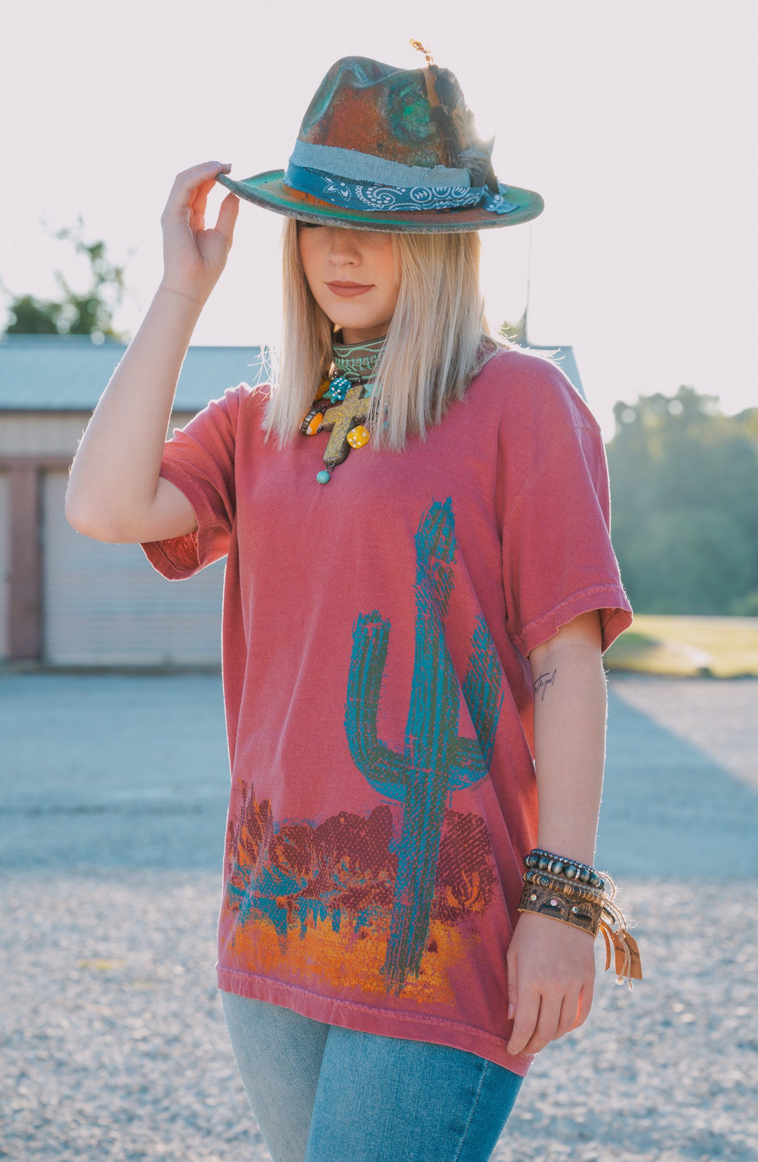 Desert Cactus Graphic Tee /Stuffology Boutique-Graphic Tees-Stuffology Boutique-Stuffology - Where Vintage Meets Modern, A Boutique for Real Women in Crosbyton, TX