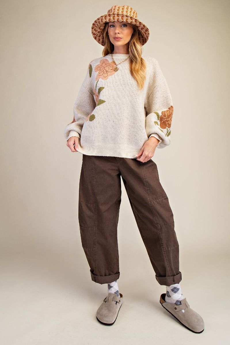 Floral Whisper Knit Sweater-Sweaters-Easel-Stuffology - Where Vintage Meets Modern, A Boutique for Real Women in Crosbyton, TX