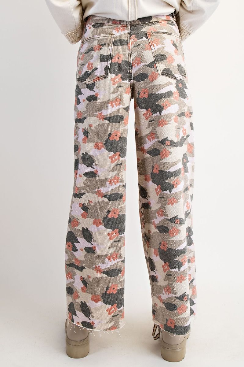 Floral Camo Wide Leg Pants-Pants-Easel-Stuffology - Where Vintage Meets Modern, A Boutique for Real Women in Crosbyton, TX