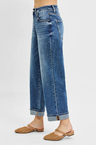 Risen Mid Rise Boyfriend Cuffed Jeans-Jeans-Risen Jeans-Stuffology - Where Vintage Meets Modern, A Boutique for Real Women in Crosbyton, TX