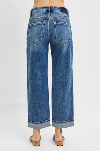 Risen Mid Rise Boyfriend Cuffed Jeans-Jeans-Risen Jeans-Stuffology - Where Vintage Meets Modern, A Boutique for Real Women in Crosbyton, TX