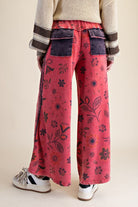 Easel Boho Red Patch Pocket Wide Leg Pants-Pants-Easel-Stuffology - Where Vintage Meets Modern, A Boutique for Real Women in Crosbyton, TX
