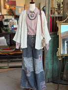 Striped Button Down Top-stripe top-Stuffology Boutique -Stuffology - Where Vintage Meets Modern, A Boutique for Real Women in Crosbyton, TX