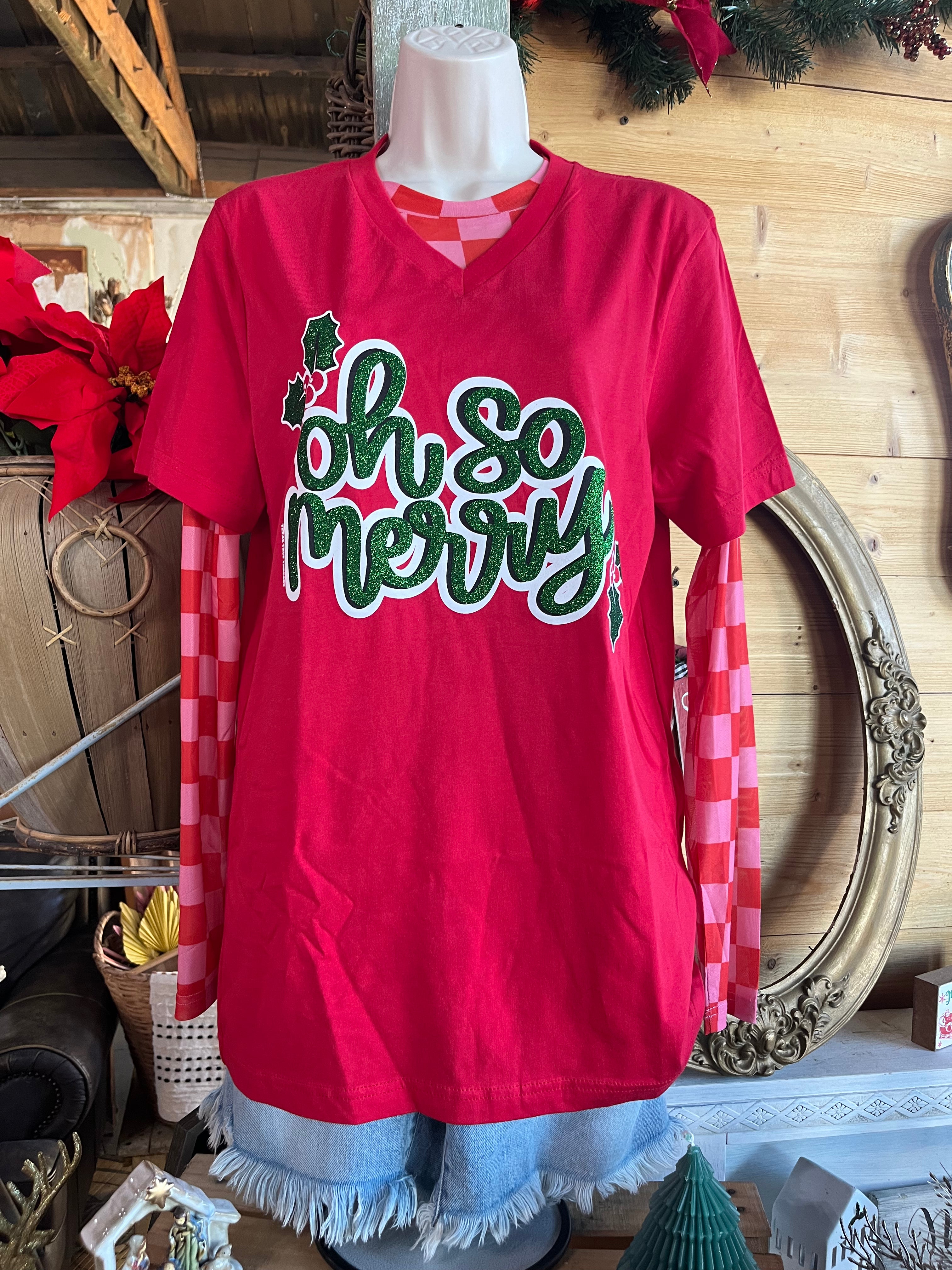 RED PINK CHECKER MESH TOP /STUFFOLOGY BOUTIQUE-MESH TOP-Turquoise Haven-Stuffology - Where Vintage Meets Modern, A Boutique for Real Women in Crosbyton, TX