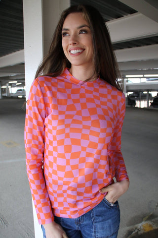 Checker Mesh Top-MESH TOP-Turquoise Haven-Stuffology - Where Vintage Meets Modern, A Boutique for Real Women in Crosbyton, TX