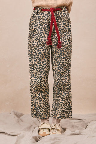 Braided Waist Belt Patch Leopard Pants-Pants-BiBi-Stuffology - Where Vintage Meets Modern, A Boutique for Real Women in Crosbyton, TX