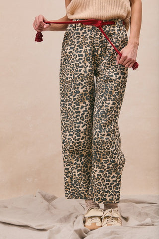 Braided Waist Belt Patch Leopard Pants-Pants-BiBi-Stuffology - Where Vintage Meets Modern, A Boutique for Real Women in Crosbyton, TX
