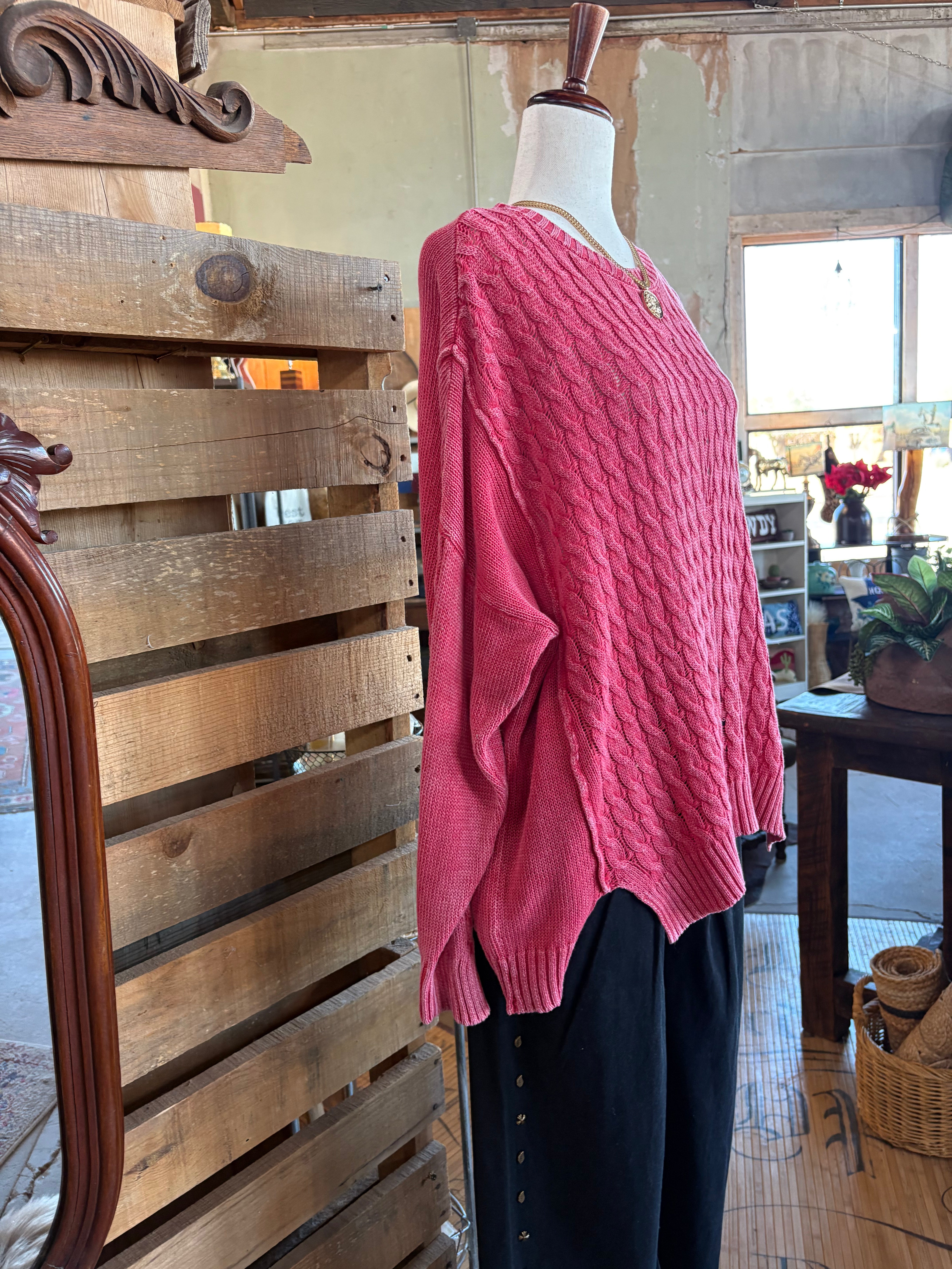Cable Knit Sweater - Easel-EASEL-Stuffology - Where Vintage Meets Modern, A Boutique for Real Women in Crosbyton, TX
