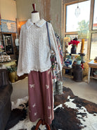 Collar neck double gauze crochet patch solid sweater top - POL Clothing-Sweaters-Pol Clothing-Stuffology - Where Vintage Meets Modern, A Boutique for Real Women in Crosbyton, TX