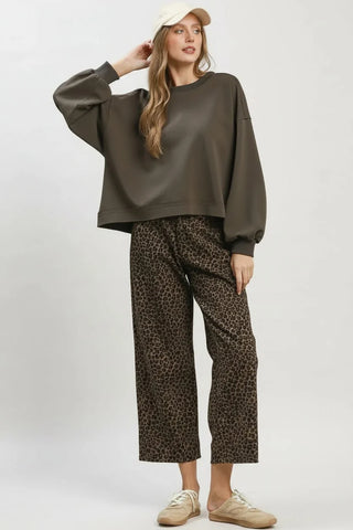 Leopard Print Cropped Wide Leg Pants-Pants-Umgee-Stuffology - Where Vintage Meets Modern, A Boutique for Real Women in Crosbyton, TX