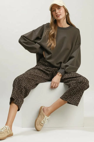 Leopard Print Cropped Wide Leg Pants-Pants-Umgee-Stuffology - Where Vintage Meets Modern, A Boutique for Real Women in Crosbyton, TX