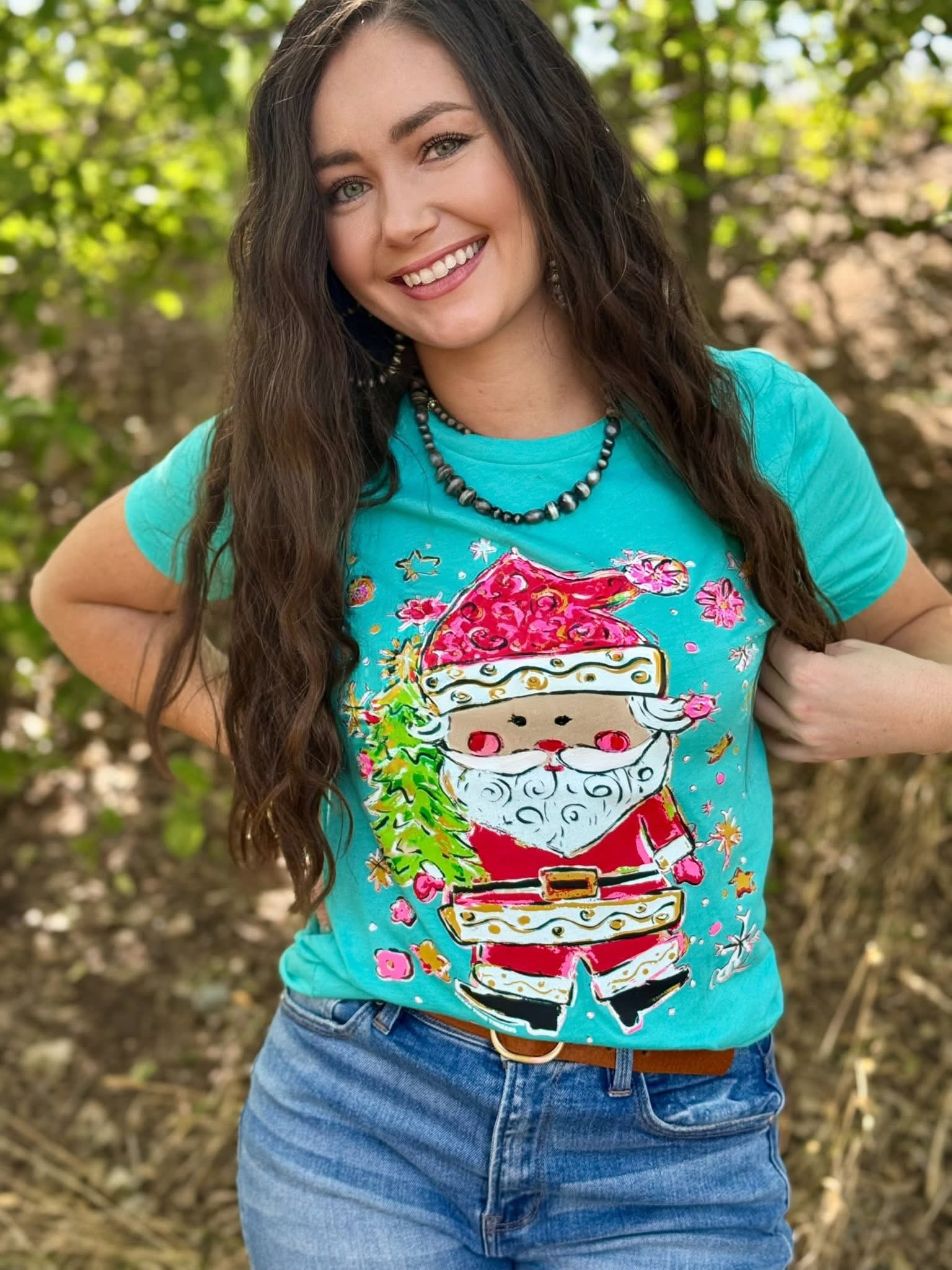 Painted Santa Graphic Tee-Graphic Tees-Texas True Threads-Stuffology - Where Vintage Meets Modern, A Boutique for Real Women in Crosbyton, TX