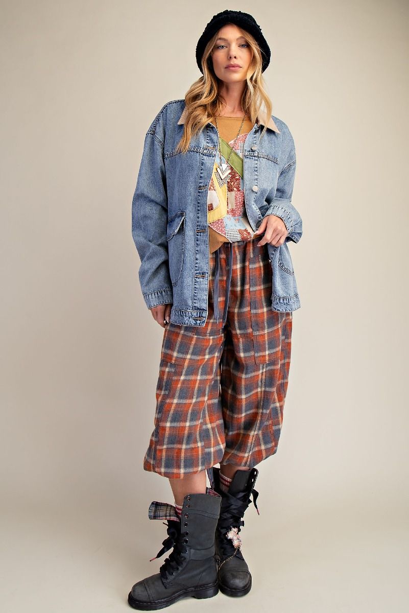 Washed Stretch Denim Jacket-Jackets-Easel-Stuffology - Where Vintage Meets Modern, A Boutique for Real Women in Crosbyton, TX