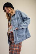Washed Stretch Denim Jacket-Jackets-Easel-Stuffology - Where Vintage Meets Modern, A Boutique for Real Women in Crosbyton, TX