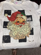 Checkered Vintage Santa Graphic Tee-Stuffology Boutique -Stuffology - Where Vintage Meets Modern, A Boutique for Real Women in Crosbyton, TX
