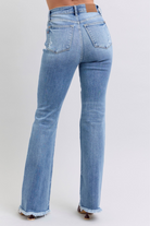 Judy Blue High Waist Boot Cut with Fray Hem-Jeans-Judy Blue-Stuffology - Where Vintage Meets Modern, A Boutique for Real Women in Crosbyton, TX