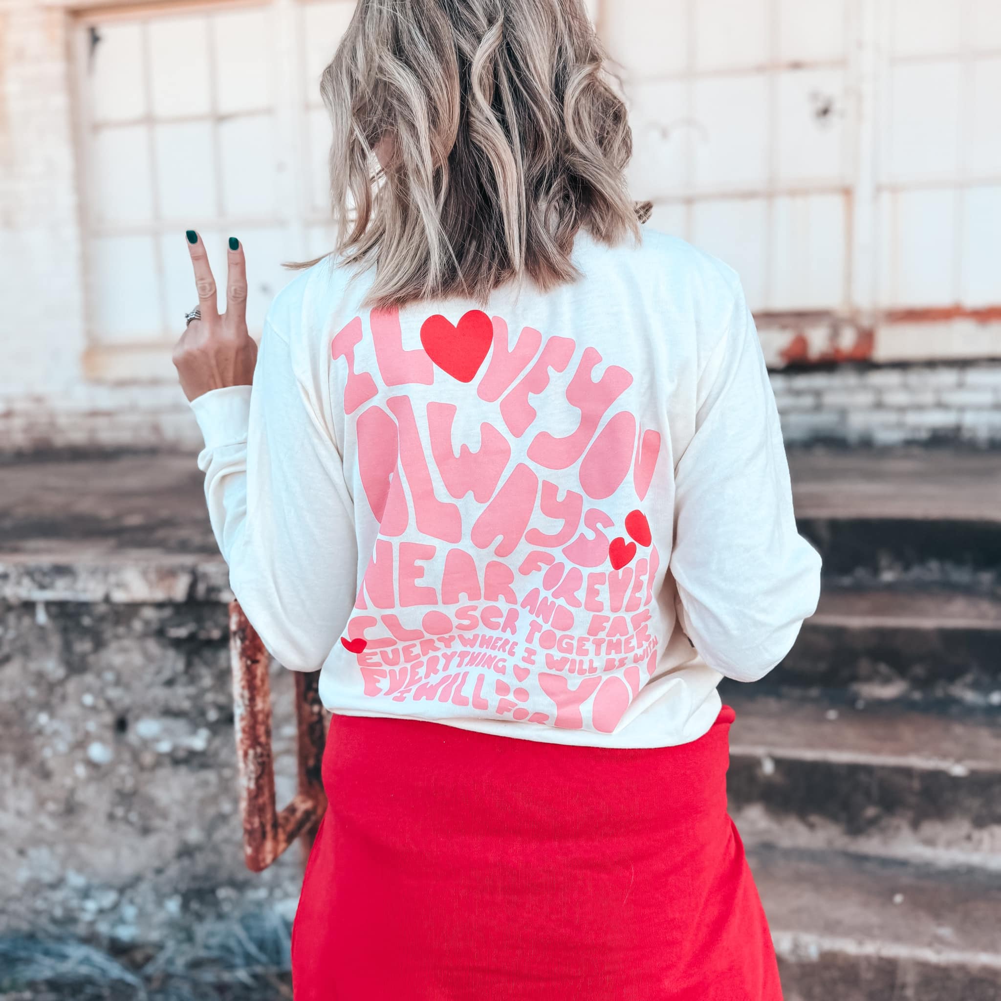 Love You Always Long Sleeve Graphic Tee-Graphic Tees-Stuffology Boutique-Stuffology - Where Vintage Meets Modern, A Boutique for Real Women in Crosbyton, TX