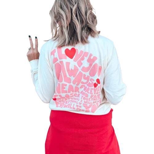 Love You Always Long Sleeve Graphic Tee-Graphic Tees-Stuffology Boutique-Stuffology - Where Vintage Meets Modern, A Boutique for Real Women in Crosbyton, TX