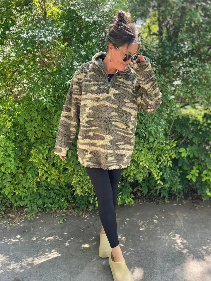 Camo Sherpa Pullover-Pullover Top-Stuffology Boutique -Stuffology - Where Vintage Meets Modern, A Boutique for Real Women in Crosbyton, TX