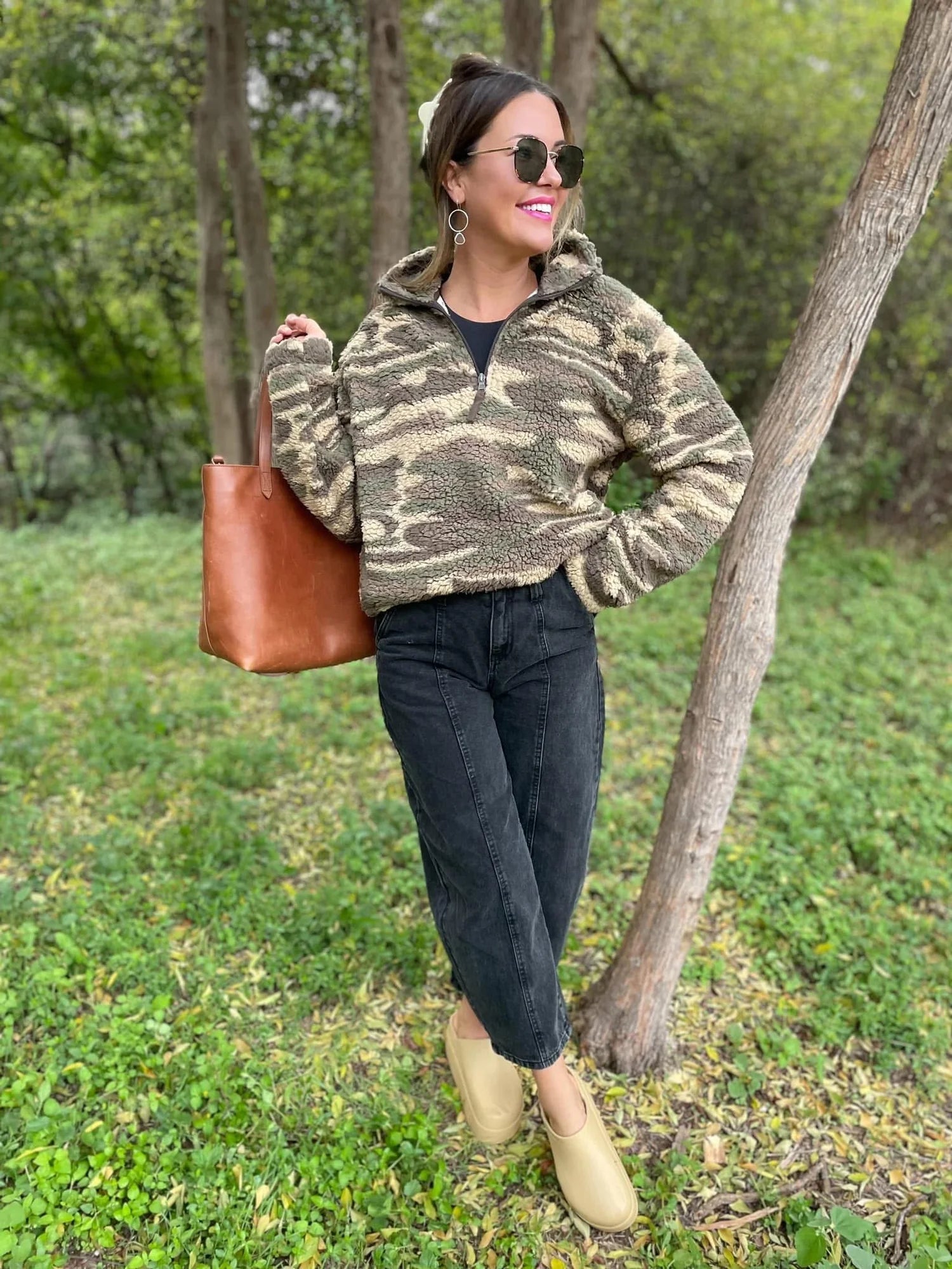 Camo Sherpa Pullover-Pullover Top-Stuffology Boutique -Stuffology - Where Vintage Meets Modern, A Boutique for Real Women in Crosbyton, TX