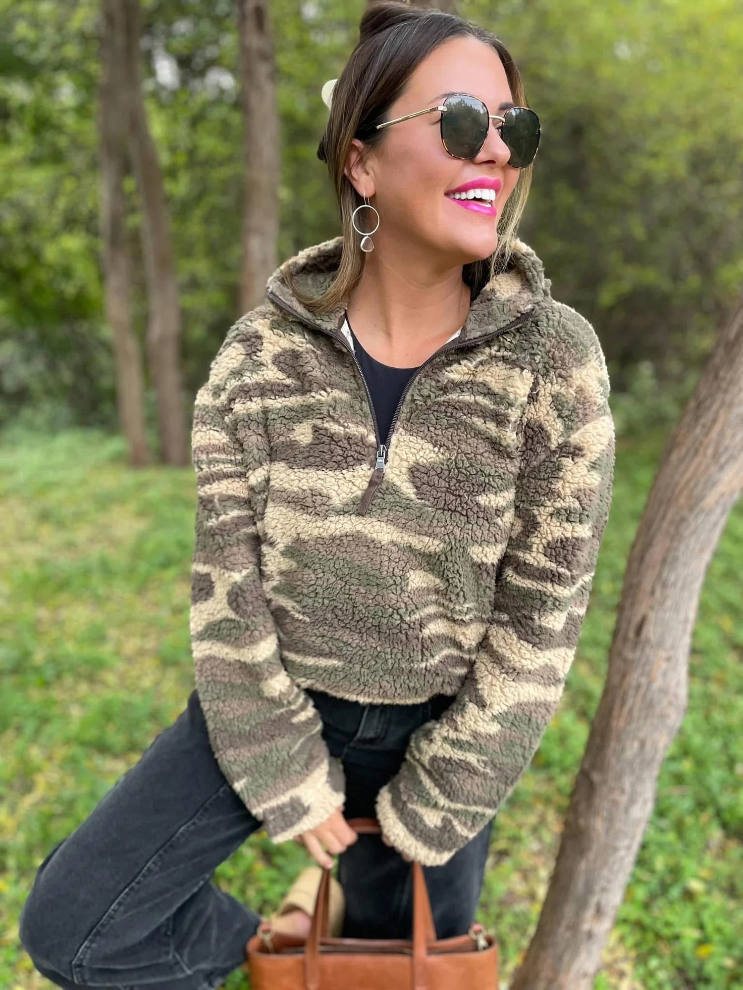 Camo Sherpa Pullover-Pullover Top-Stuffology Boutique -Stuffology - Where Vintage Meets Modern, A Boutique for Real Women in Crosbyton, TX