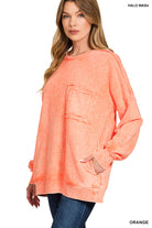 Halo Washed French Terry Exposed - Seam Sweatshirt-SWEATSHIRT-Zenana-Stuffology - Where Vintage Meets Modern, A Boutique for Real Women in Crosbyton, TX