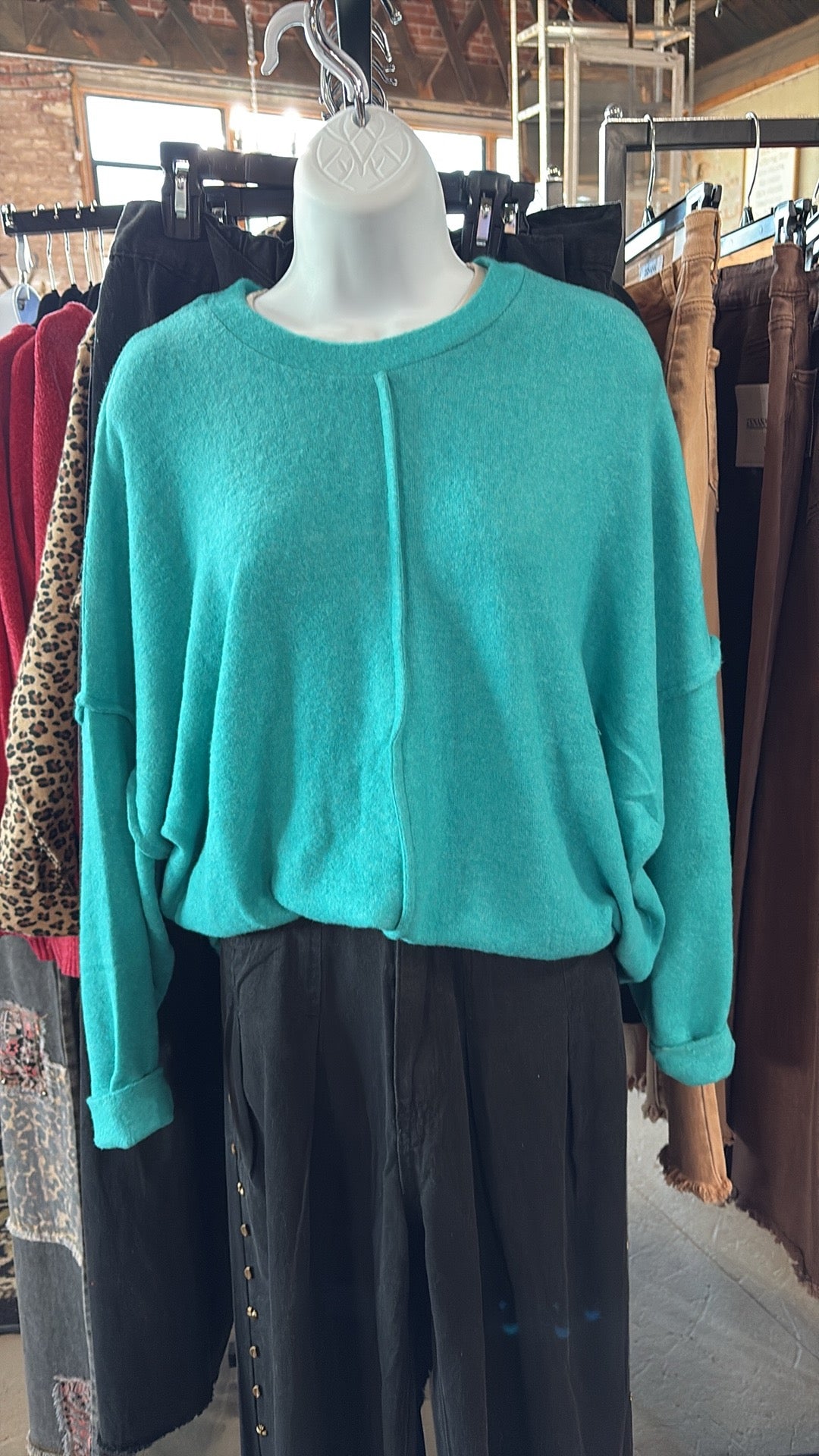 Brushed Melange Hacci Oversized Sweater-Stuffology Boutique -Stuffology - Where Vintage Meets Modern, A Boutique for Real Women in Crosbyton, TX