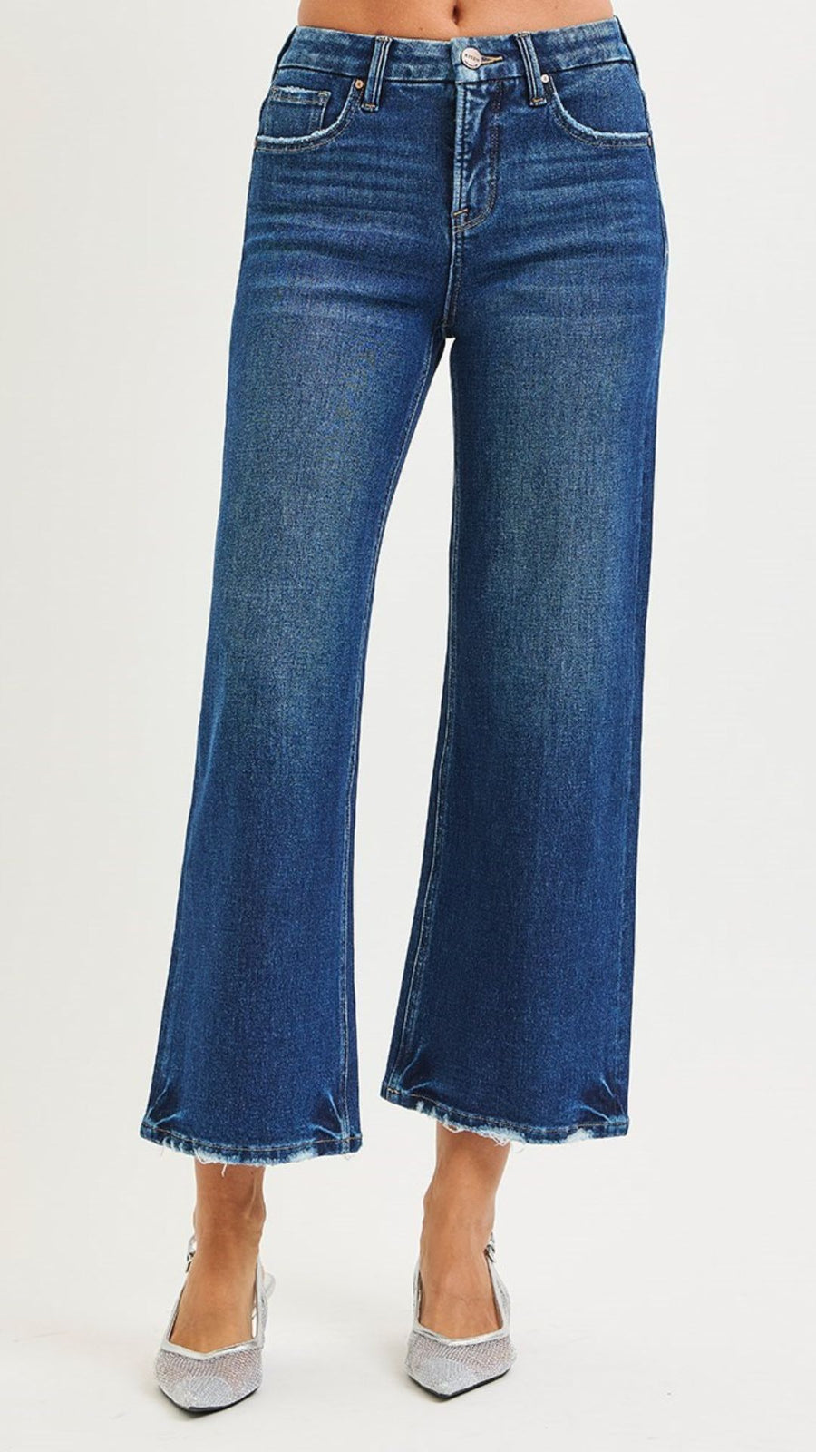 Tummy Control High Rise Crop Wide Jeans-Jeans-Risen Jeans-Stuffology - Where Vintage Meets Modern, A Boutique for Real Women in Crosbyton, TX