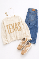 TEXAS KNIT SWEATER - CREAM-Sweaters-J.O.A-Stuffology - Where Vintage Meets Modern, A Boutique for Real Women in Crosbyton, TX
