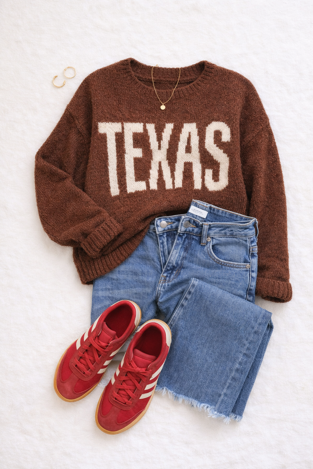TEXAS KNIT SWEATER - MOCHA-Sweaters-J.O.A-Stuffology - Where Vintage Meets Modern, A Boutique for Real Women in Crosbyton, TX