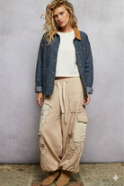 VINTAGE PINSTRIPE WORKWEAR JACKET-Denim Jacket-J.O.A-Stuffology - Where Vintage Meets Modern, A Boutique for Real Women in Crosbyton, TX