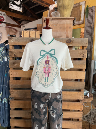 Nutcracker Ornament Graphic Tee-Graphic Tees-Branded Cotton-Stuffology - Where Vintage Meets Modern, A Boutique for Real Women in Crosbyton, TX