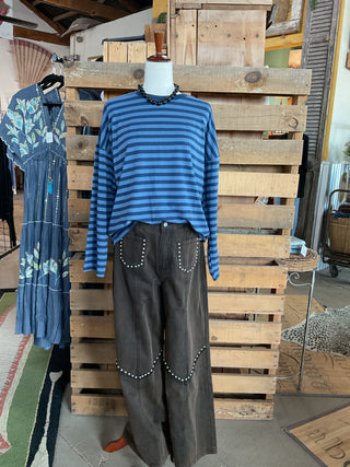 Striped Long Sleeve Tee-Oversized Top-Zenana-Stuffology - Where Vintage Meets Modern, A Boutique for Real Women in Crosbyton, TX
