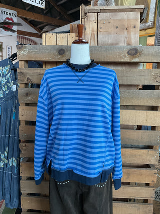French Terry Striped Long Sleeve Pullover-Pullover Top-ZENANA-Stuffology - Where Vintage Meets Modern, A Boutique for Real Women in Crosbyton, TX