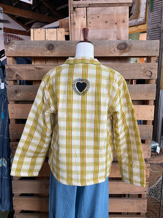 POL Clothing Plaid Embroidered Wooden Button Down Shirt Jacket-Jackets-Pol Clothing-Stuffology - Where Vintage Meets Modern, A Boutique for Real Women in Crosbyton, TX