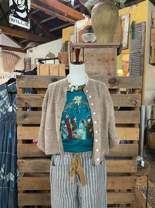 Cozy Button-Front Short Sleeve Cardigan
