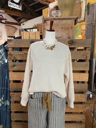 Waffle Patch Detail Pullover