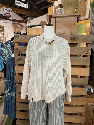 Waffle Patch Detail Pullover