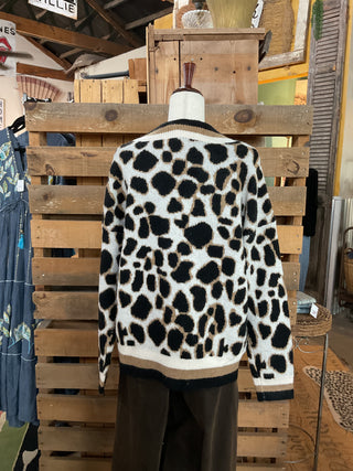 Leopard Print V-Neck Cardigan