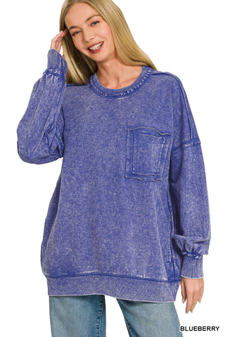 French Terry Pullover Top-SWEATSHIRT-ZENANA-Stuffology - Where Vintage Meets Modern, A Boutique for Real Women in Crosbyton, TX
