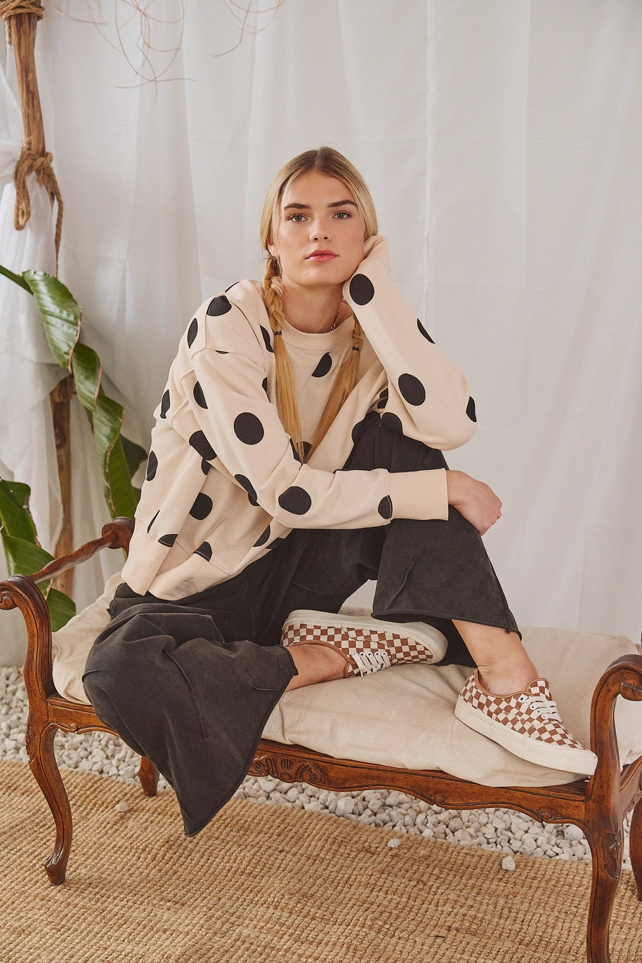 Polka Dot Sweatshirt-JADE BY JANE-Stuffology - Where Vintage Meets Modern, A Boutique for Real Women in Crosbyton, TX