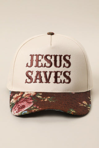 Jesus Saves Embroidered Trucker Hat-Trucker Hat-Fashion City-Stuffology - Where Vintage Meets Modern, A Boutique for Real Women in Crosbyton, TX