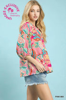 Paisley Print V-Neck Top-Top-Umgee-Stuffology - Where Vintage Meets Modern, A Boutique for Real Women in Crosbyton, TX