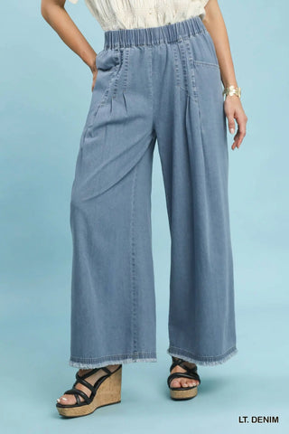 Stone Washed Wide Leg Pants-Pants-Umgee-Stuffology - Where Vintage Meets Modern, A Boutique for Real Women in Crosbyton, TX