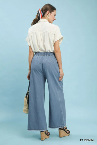 Stone Washed Wide Leg Pants-Pants-Umgee-Stuffology - Where Vintage Meets Modern, A Boutique for Real Women in Crosbyton, TX