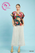 Floral Patchwork Tassel Tie Top-Blouse-Umgee-Stuffology - Where Vintage Meets Modern, A Boutique for Real Women in Crosbyton, TX